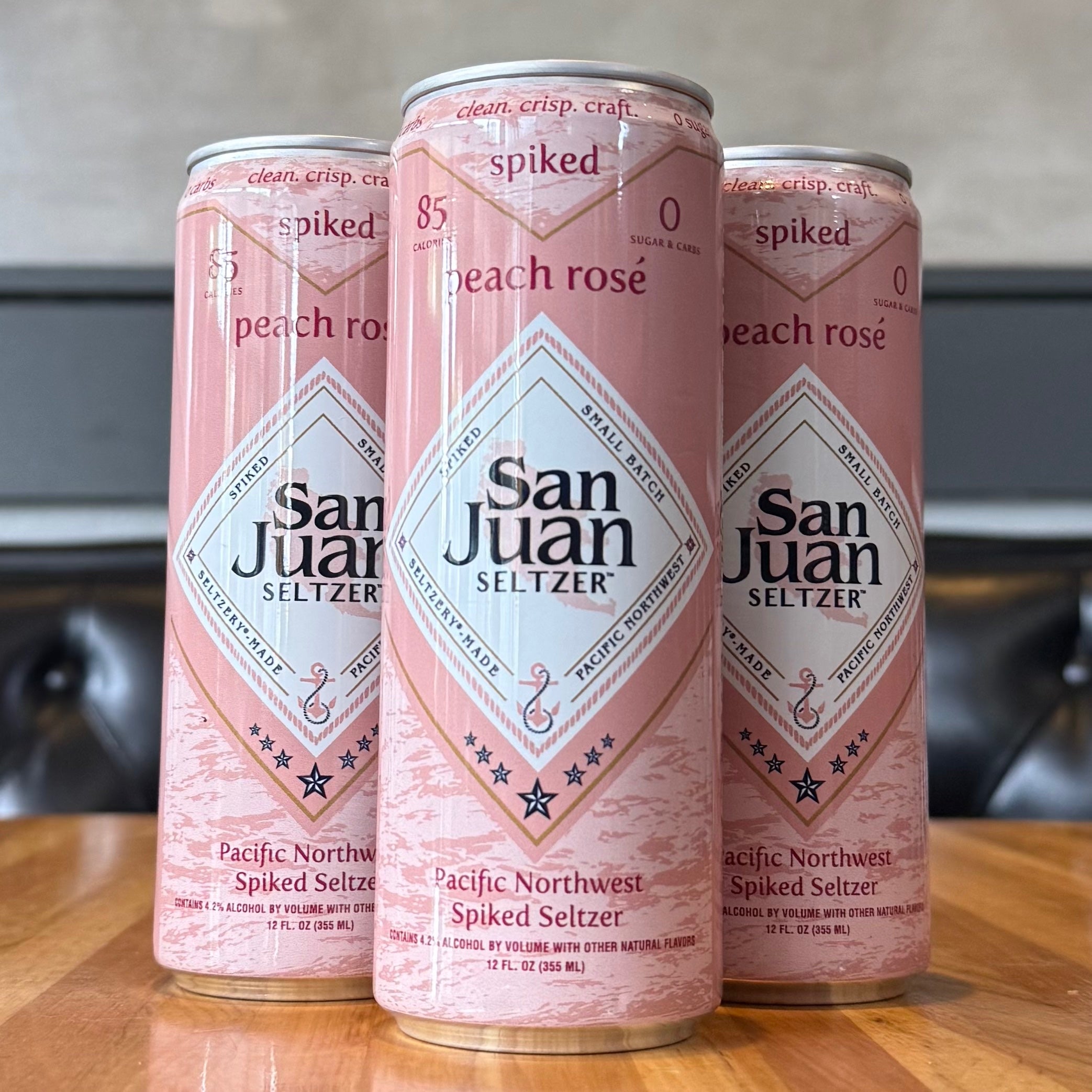 San Juan Peach Rose Hard Seltzer - WA - 12oz C