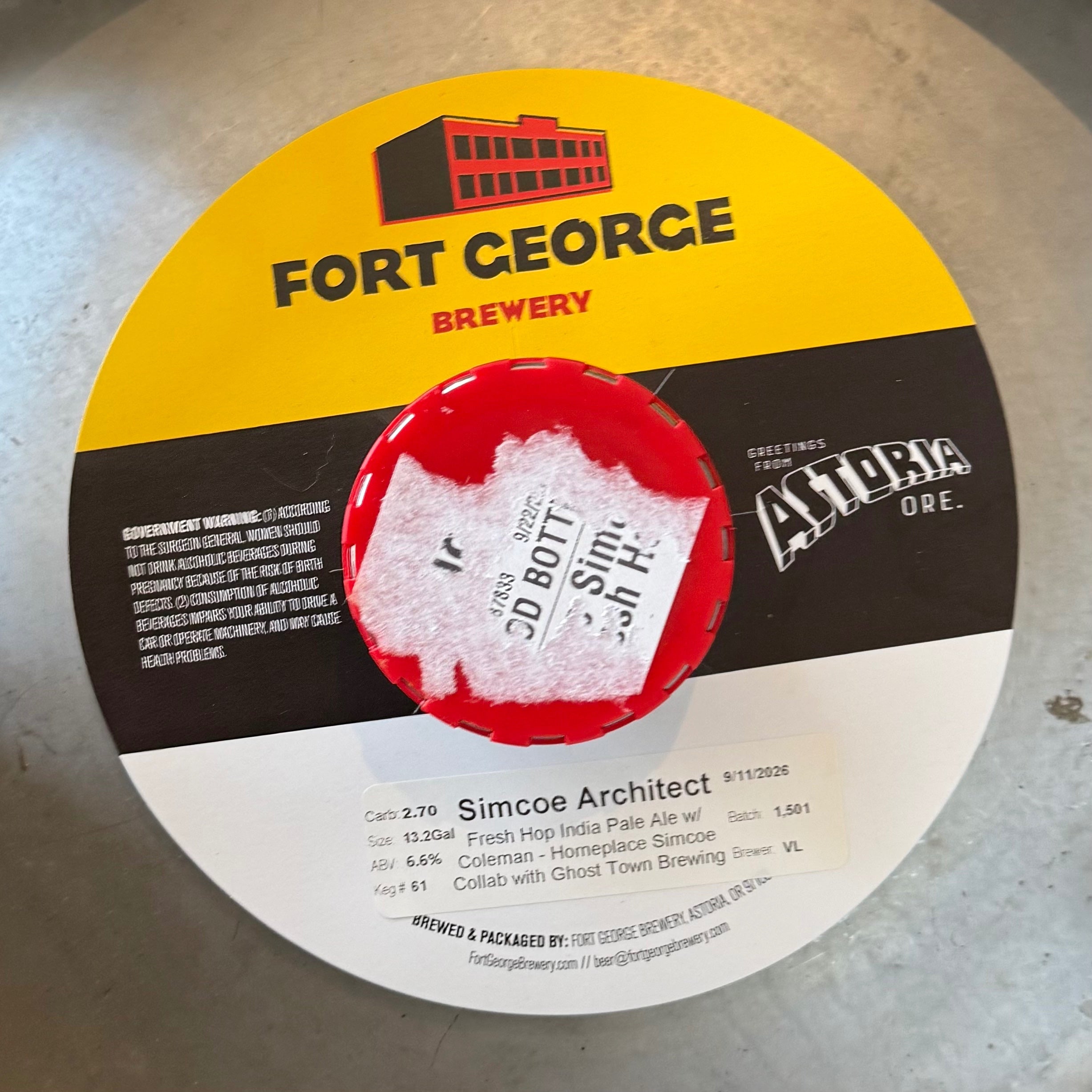 34 - Fort George Simcoe Architect Fresh Hop West Coast IPA DRAFT