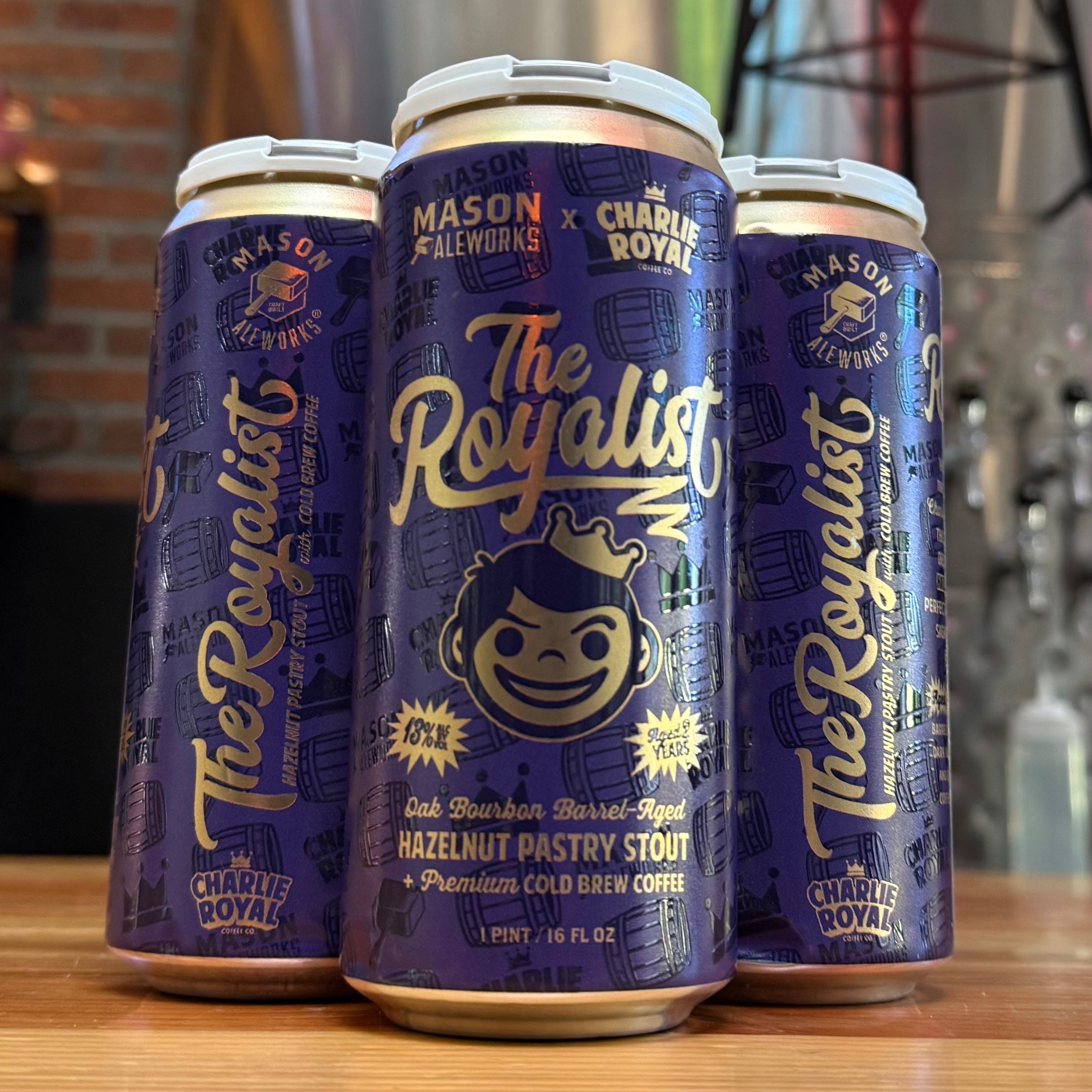 Mason Aleworks The Royalist Oak Bourbon Barrel-Aged Hazelnut Pastry Stout - CA - 16oz C
