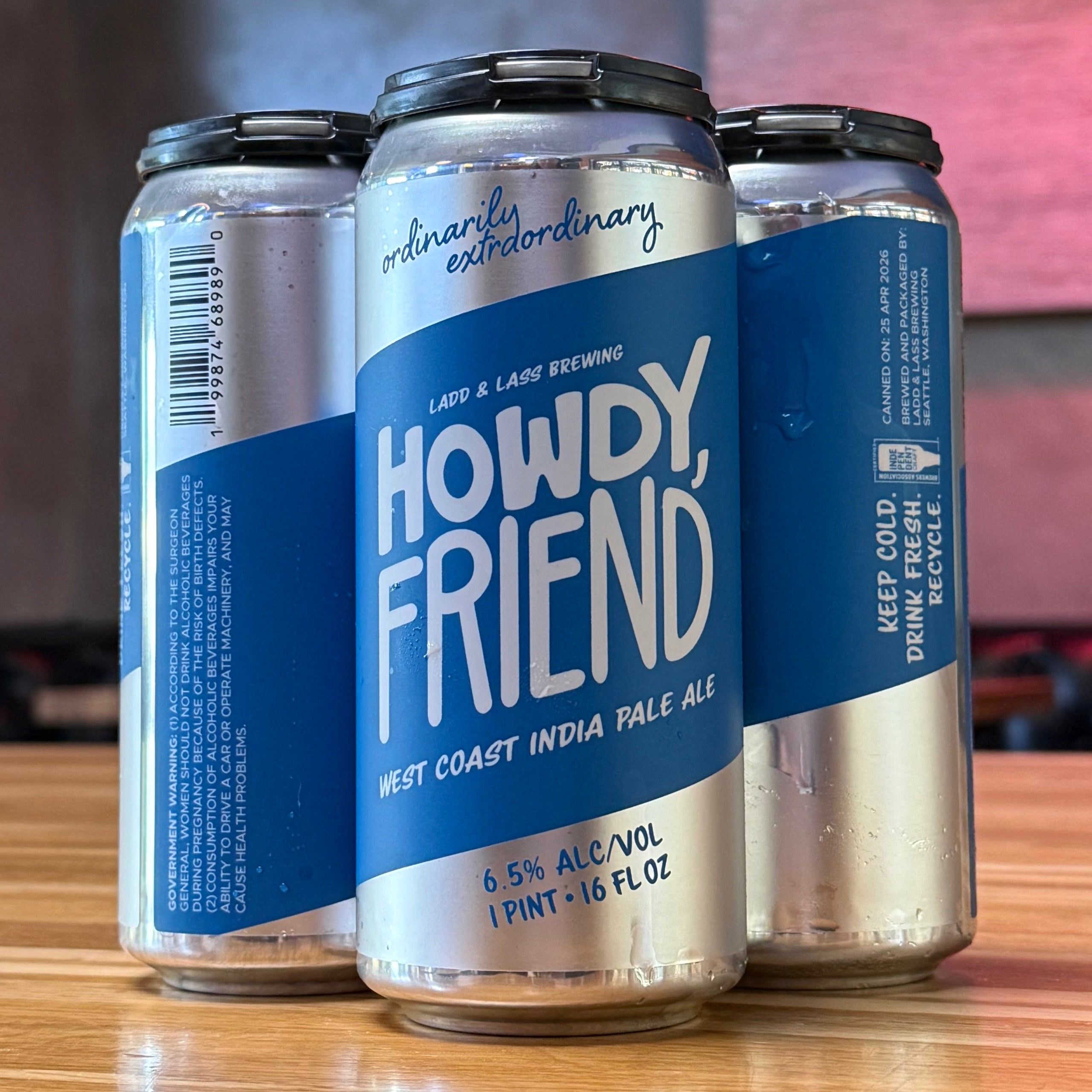 Ladd & Lass Howdy Friend West Coast IPA - WA - 16oz C