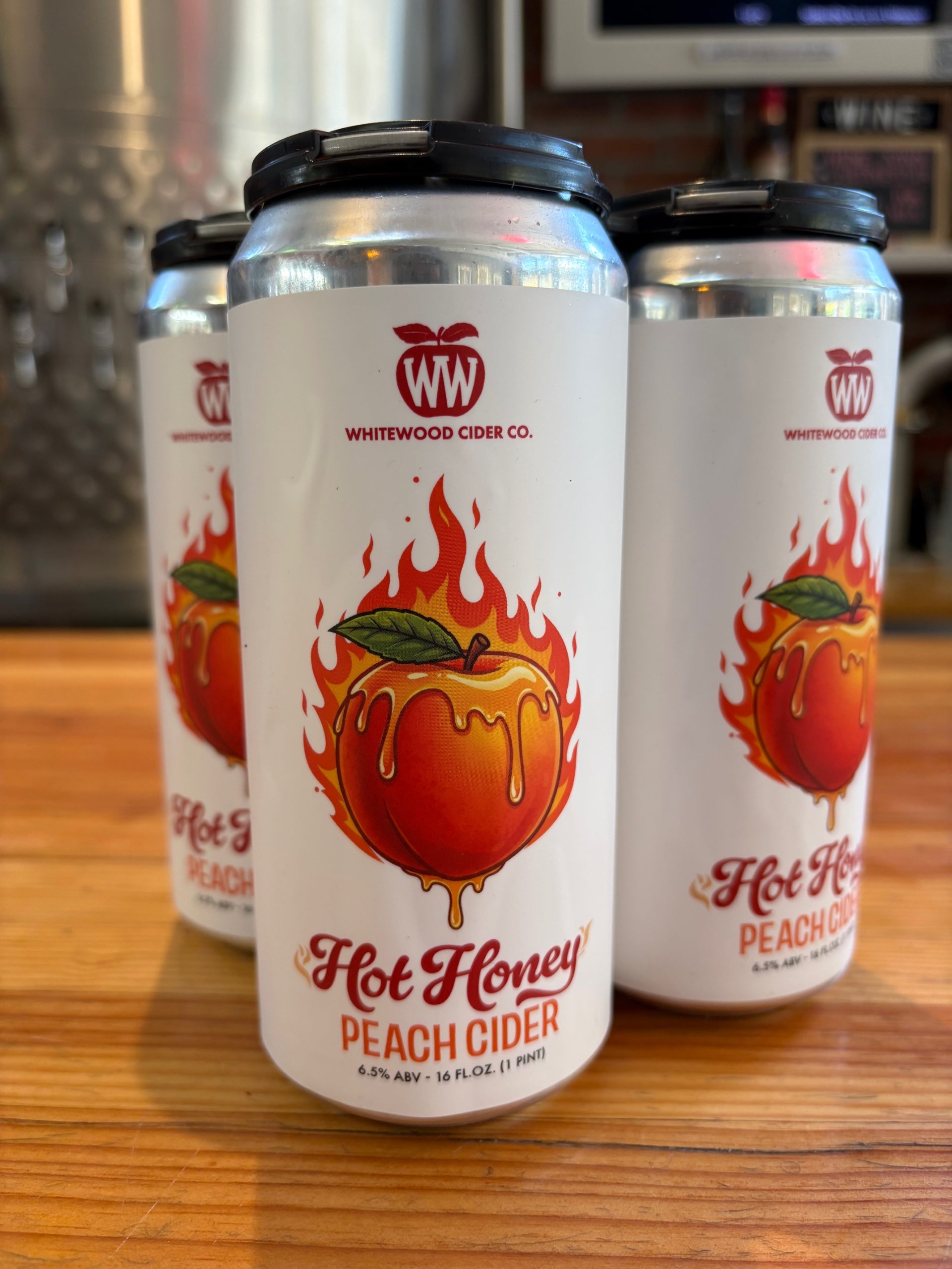 Whitewood Hot Honey Peach Cider - WA - 16oz