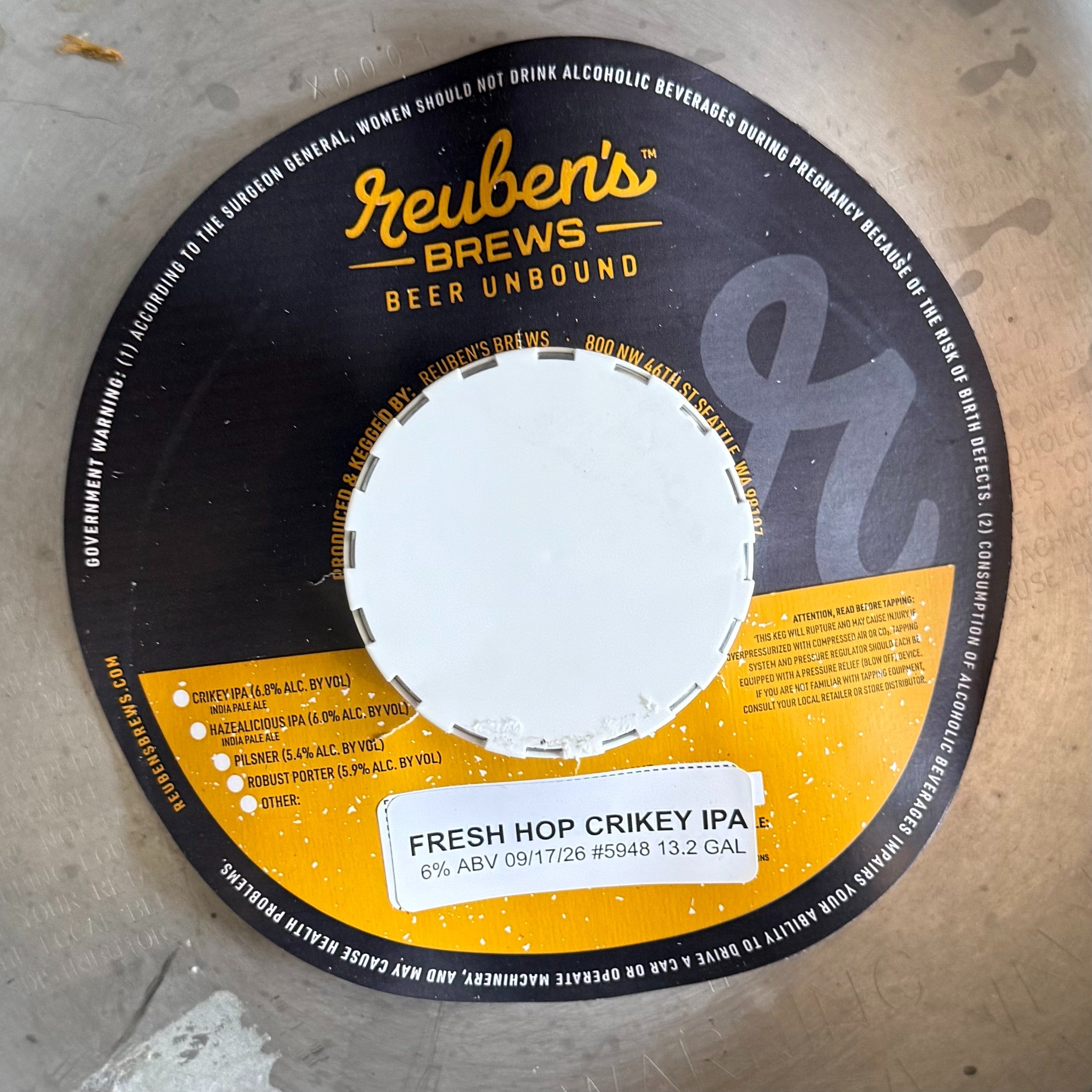 32 - Reuben's Fresh Hop Crikey Fresh Hop West Coast IPA ONLINE