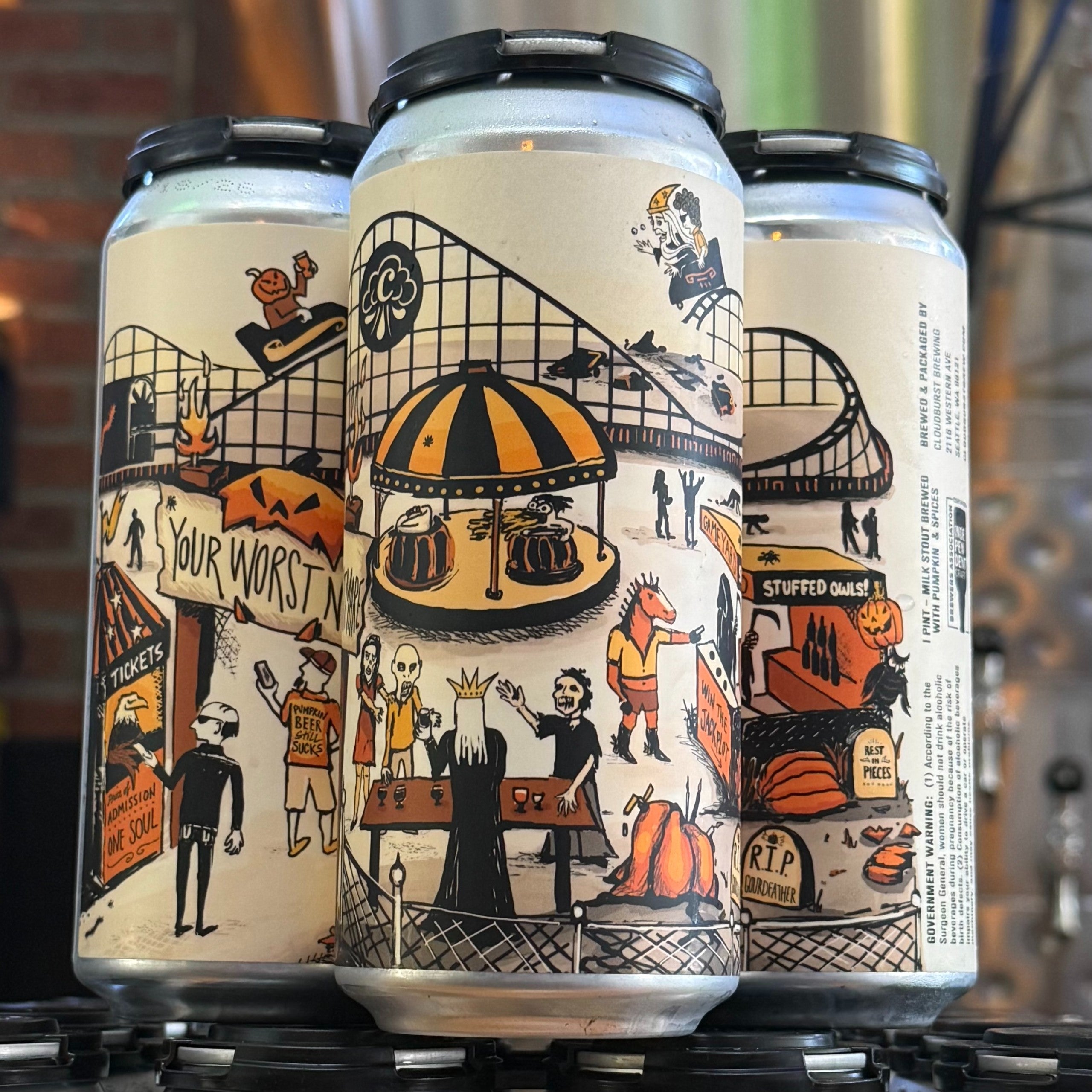 Cloudburst Your Worst Nightmare Pumpkin Milk Stout - WA - 16oz C