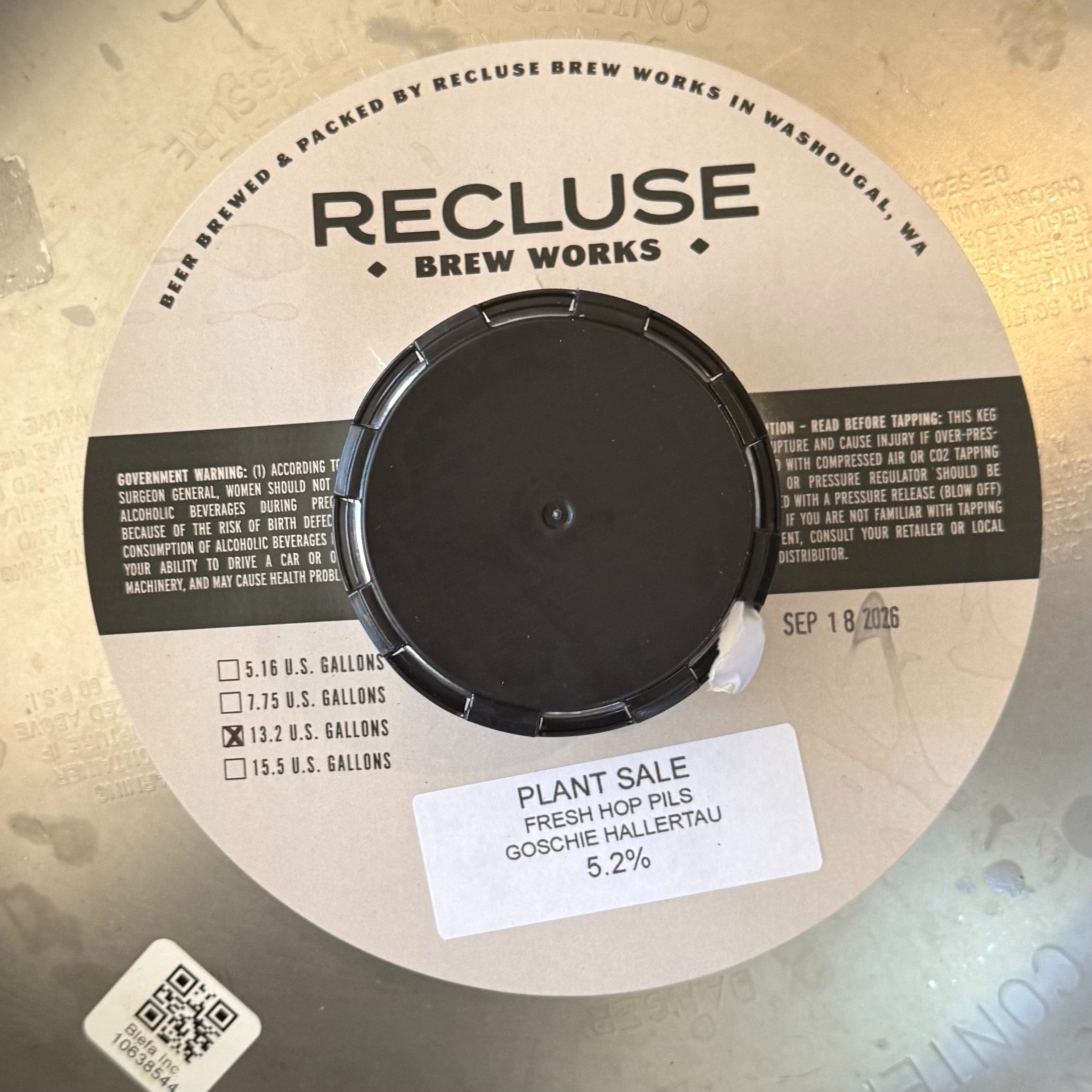 9 - Recluse Plant Sale Fresh Hop Pilsner DRAFT