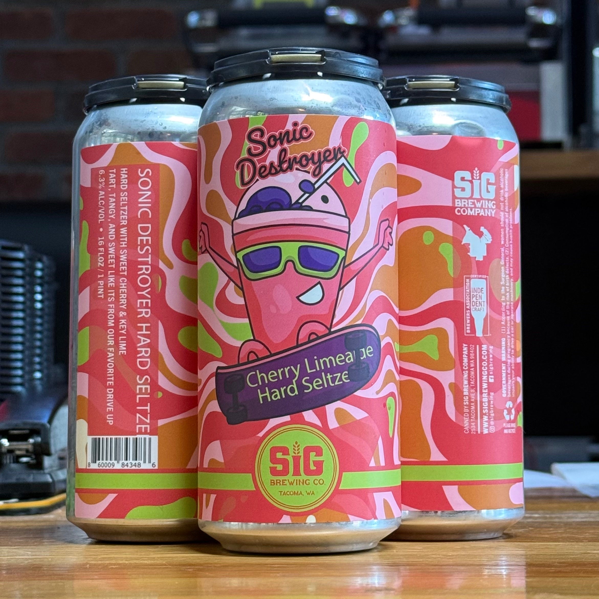 SiG Sonic Destroyer Cherry & Lime Hard Seltzer - WA - 16oz C